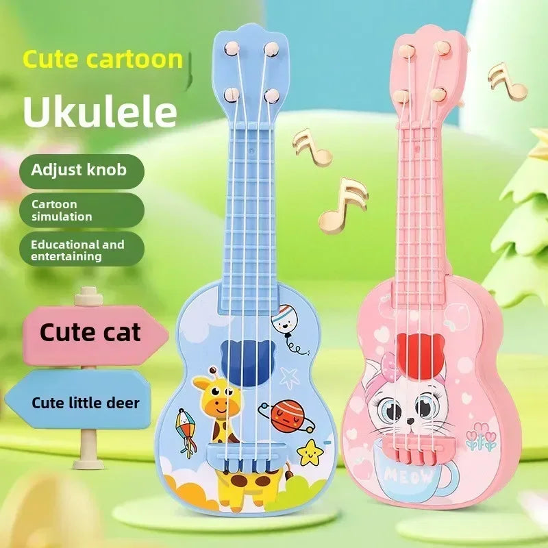 Mini Guitar Instrument Can Play Music Simulation Toy Ukulele Kids Guitar Toy Girl Boy Beginners Birthday Gift