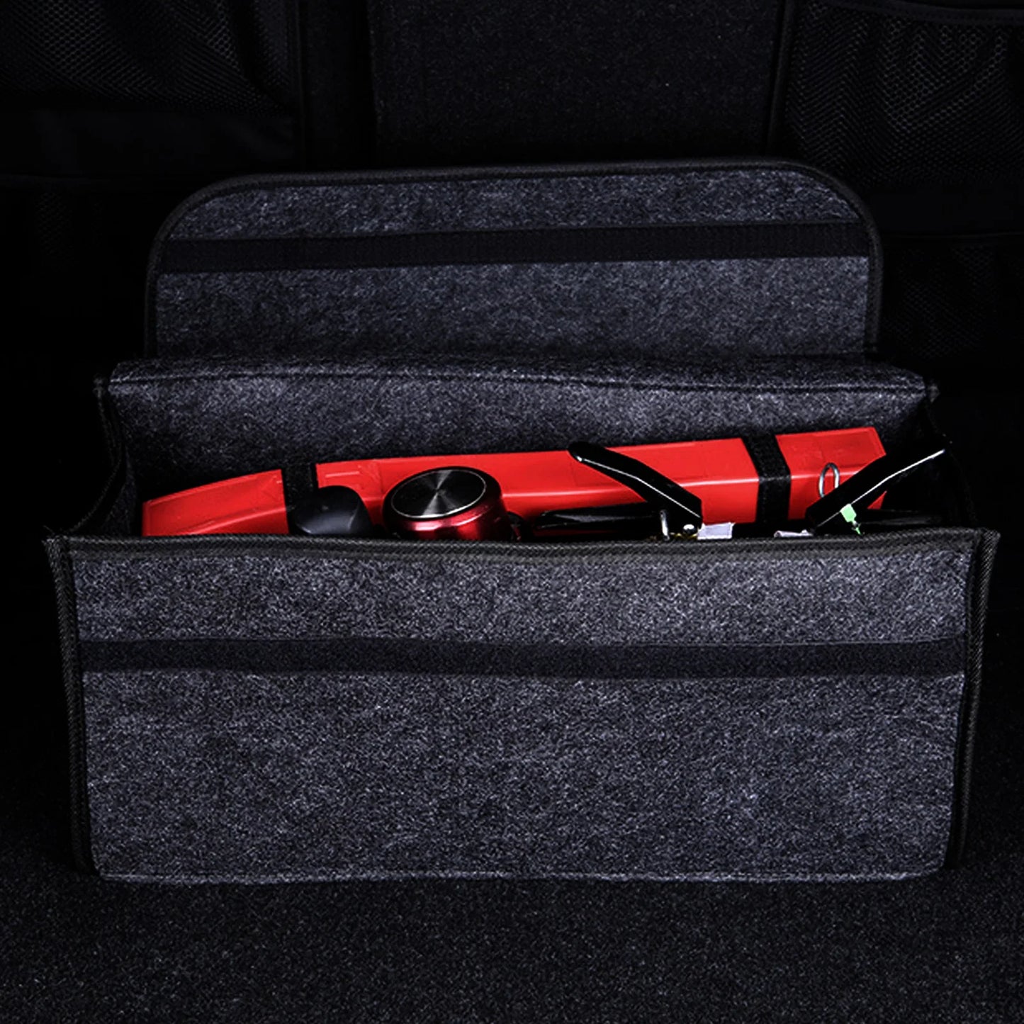 Large Anti Slip Compartment Boot Storage Organizer Tool Car Storage Bag Car Trunk Organizer Soft Felt Storage Box Accessories
