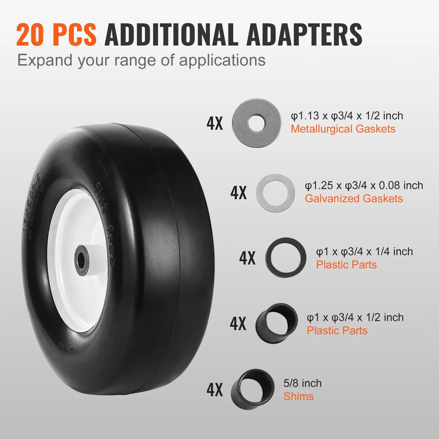 SucceBuy Lawn Mower Tires with Rim Tubeless Tractor Tires 2Pack Tire Wheel Assembly Pneumatic Tires for Riding Mower LawnTractor