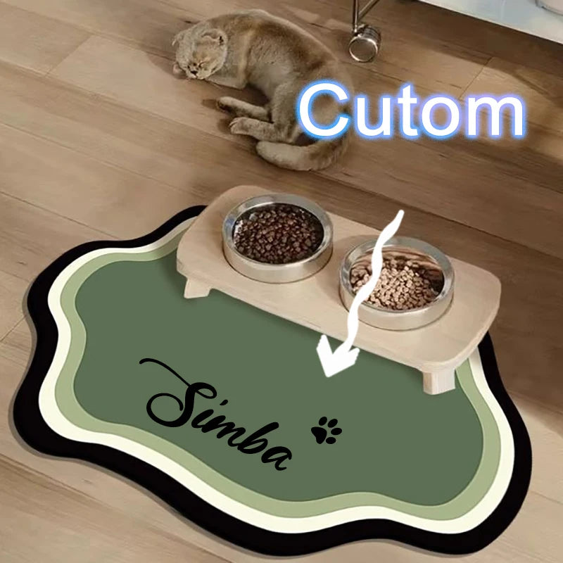  Custom Pet Feeding Mat Cute Shape Dog Diatom Mud Floor Mat Non-Slip Waterproof Home Decoration Dog Feeding Pad