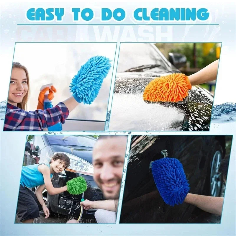 Universal Auto Chenille Coral Fleece Gloves Car Wash Gloves Washing Wiper Car Cleaning Towel Auto Dust Washer Mitt Cleaning Tool