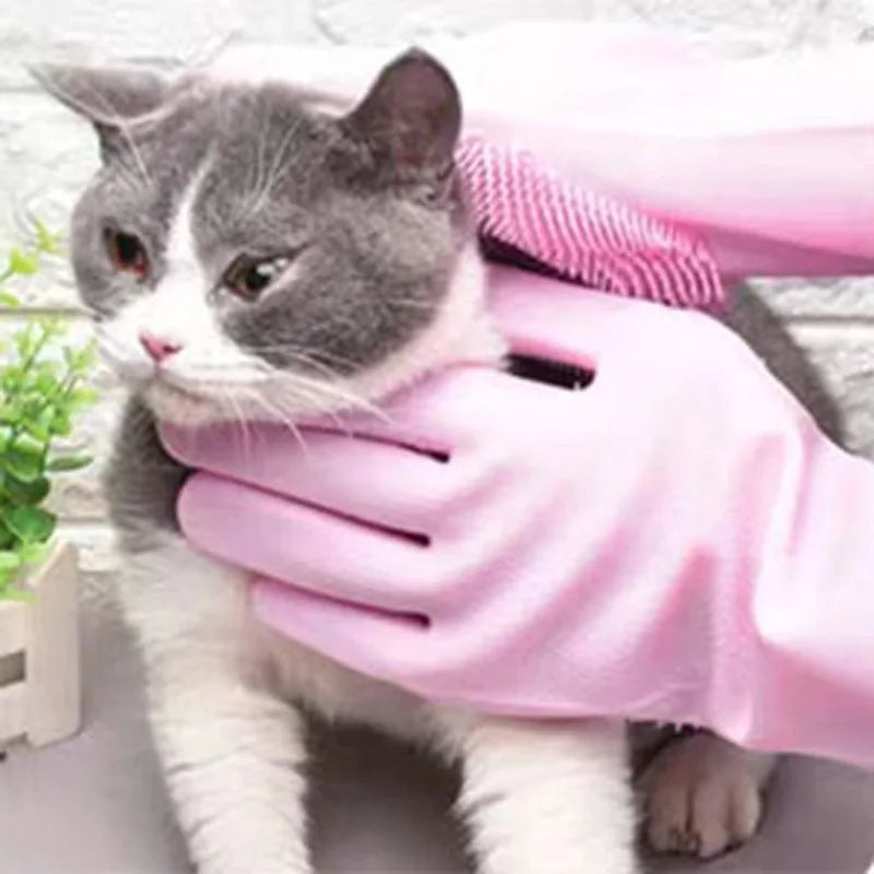 Multi-Functional Pet Grooming Gloves for Dogs And Cats Silicone Bathing Shampoo Scrubber Dishwashing Cleaning Glove Hair Removal