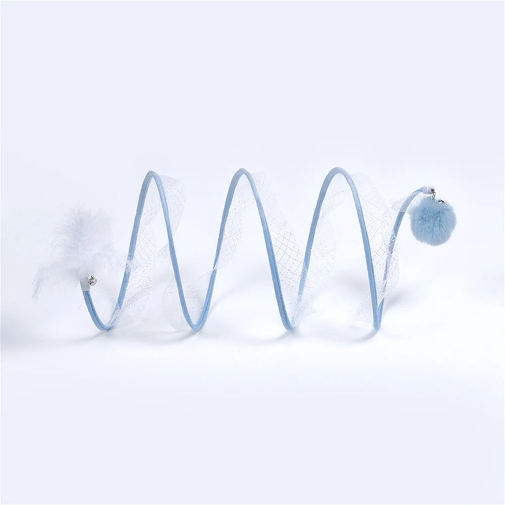 3PCS Cat Tunnel Collapsible Toy Feather Funny Exercise Indoor Ball Mouse Feather Toy