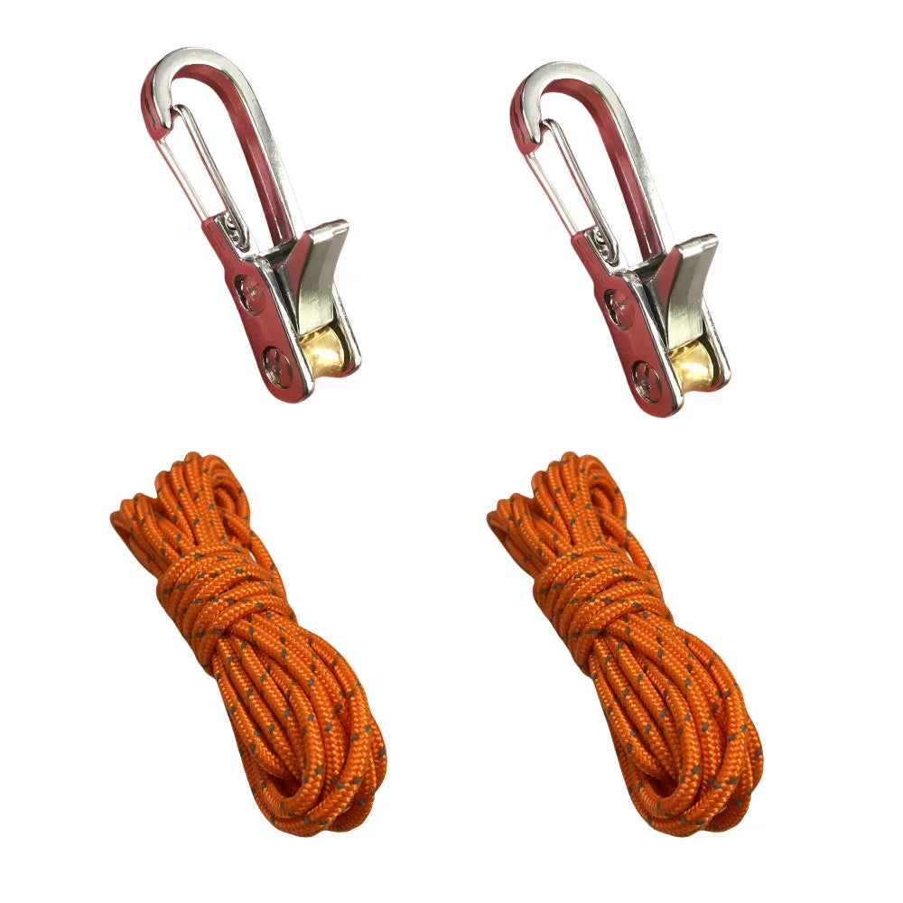 2/4 Set Rope Tightening Tool & Tensioner Heavy-Duty Retractable Tie Down Rope for Camping, Tarp, Hammock & Outdoor Gear Securing