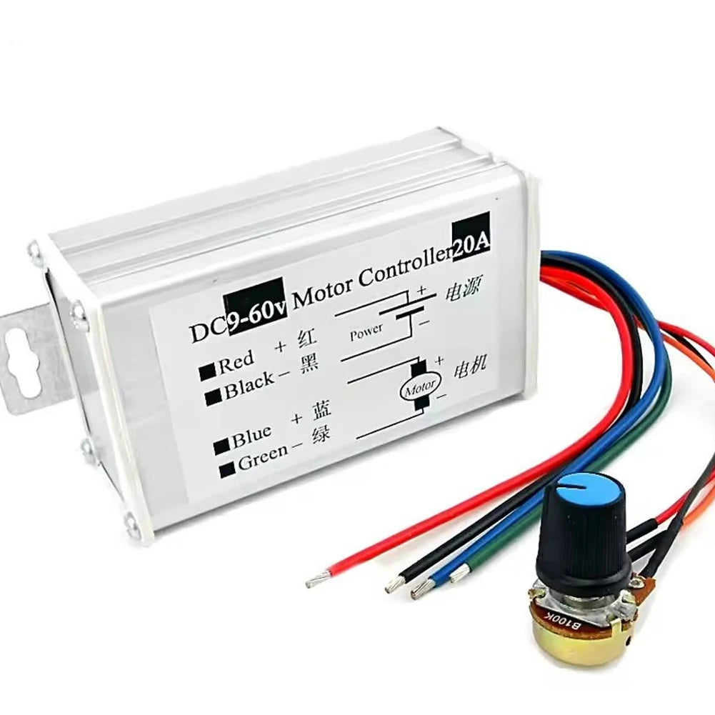 DC Motor Speed Controller DC 9V-60V 12V 24V 60V 20A Motor Pulse Width Modulator Regulator PWM DC Motor Driver Speed Controller
