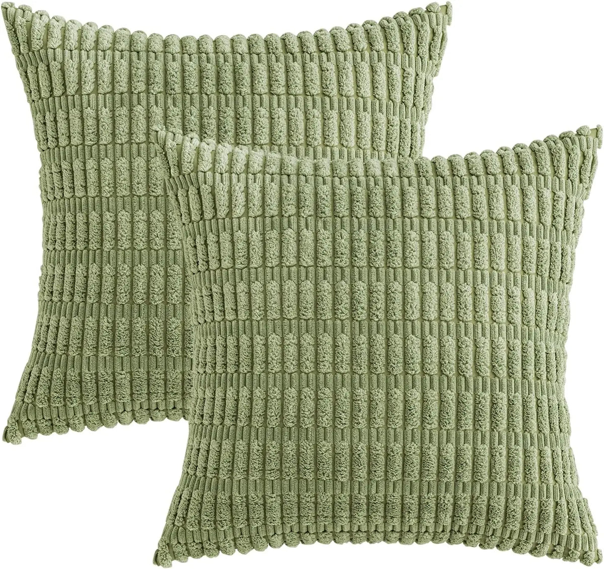 Corduroy Decorative Throw Pillow Covers 18x18 Inch Soft Boho Striped Fall Pillow Covers Modern Farmhouse Home Decor for Sofa Bed