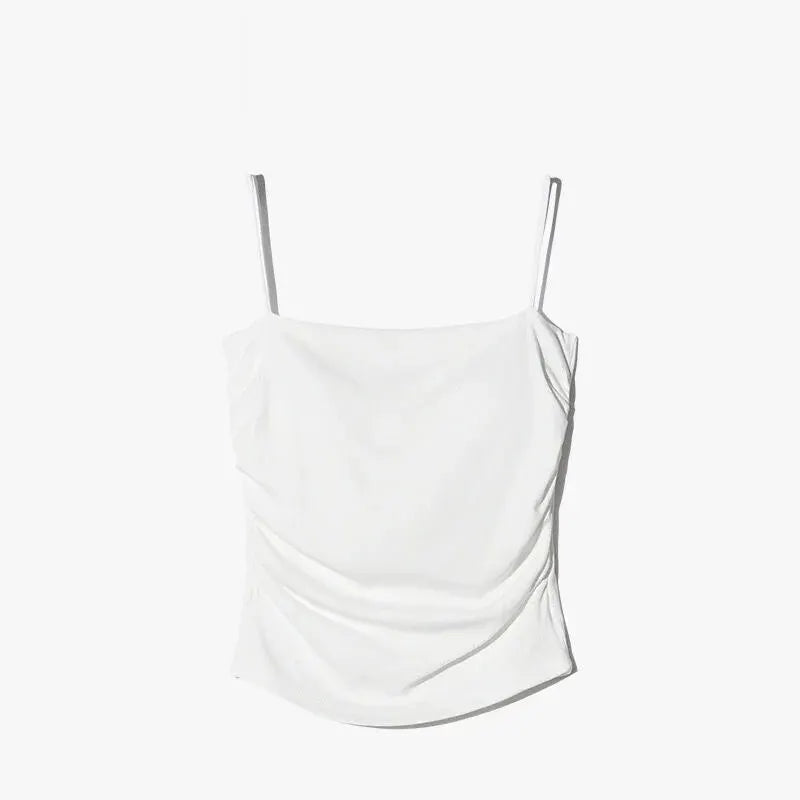 New Summer Simple Cotton Sling Camisole Women Girls Crop Top Sleeveless Shirt Lady Bra Tops Straps Skinny Camisole Base Best Top