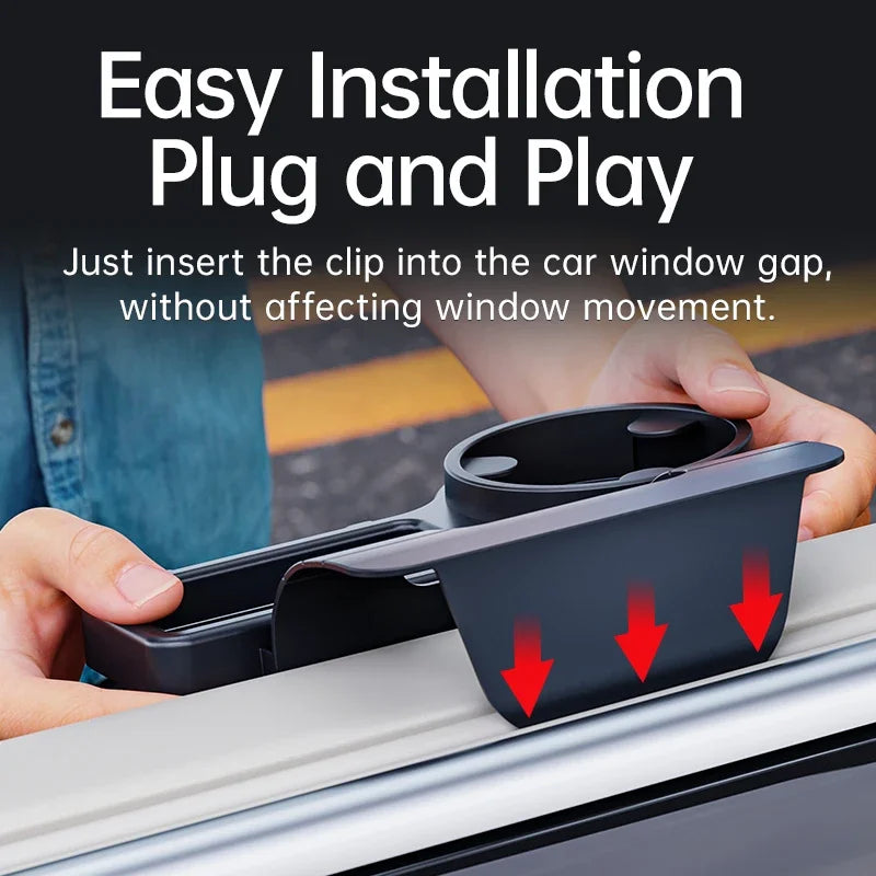 Car Cup Holder Phone Mount Organizer Auto Interior Storage Tray Door Window Pocket Rack Multifunctional Drink Bottle Accessory