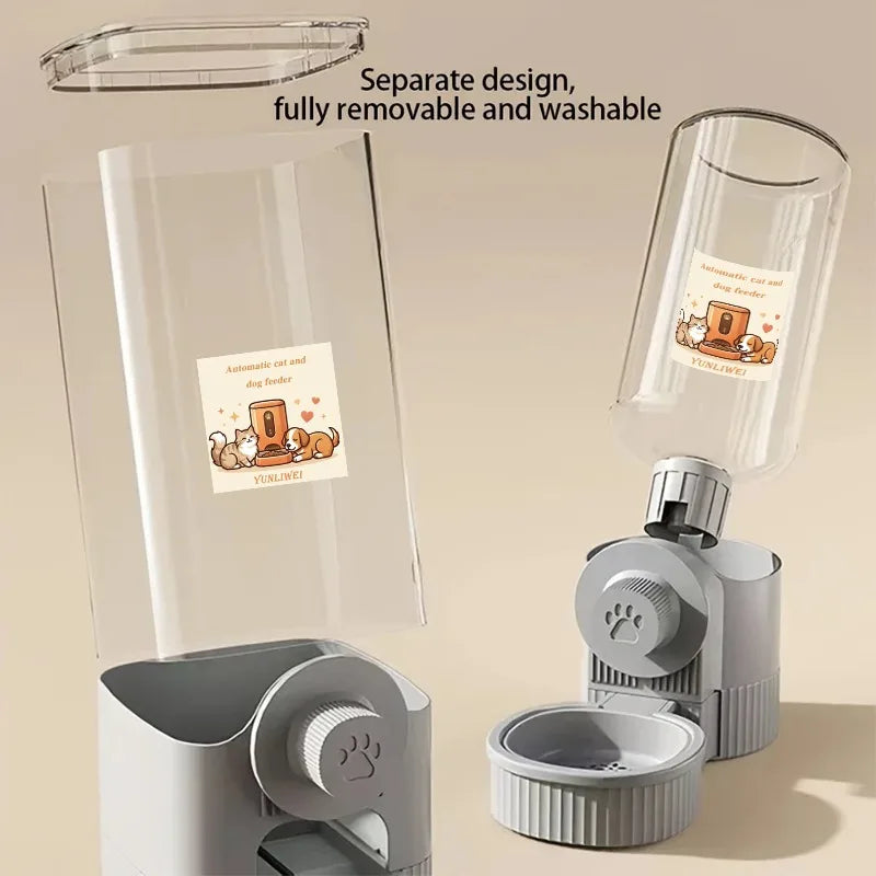 New Hanging Automatic Pet Food Feeder/Water Dispenser, Gravity Cat Auto Feeder Waterer Set with Container Bowl for Cage