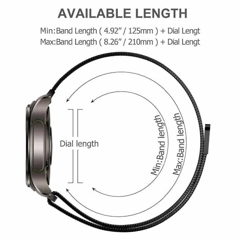 18mm 20mm 22mm Metal Strap For Garmin Vivoactive 3 4 4s 5 6 Band Watch Venu 2 2s 3s SQ Bracelet Venu 4 41mm 45mm Milanese Loop