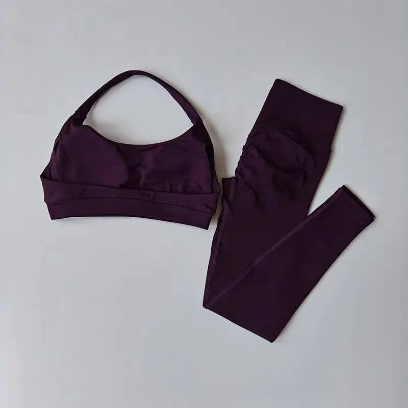 Peach High-Waisted Hip-Lifting Women's Exercise Suit Shockproof Yoga Fitness Clothes for Running And Styling