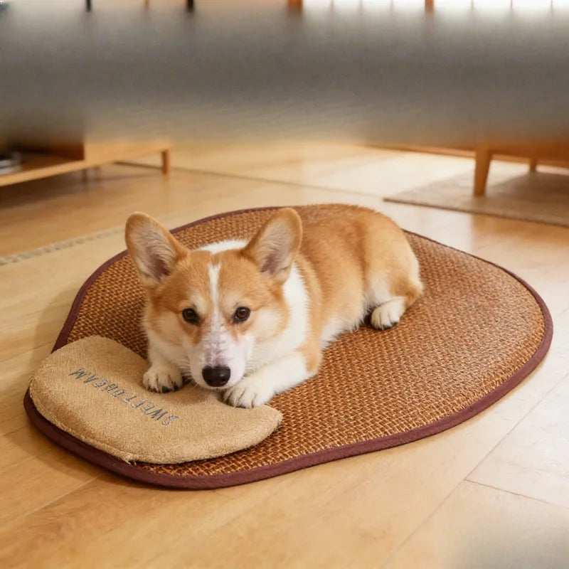 1pcs Pet Cooling Mat Summer Ice Silk Pillow for Cats Dogs Breathable Non-Stick Hair Sleeping Pad