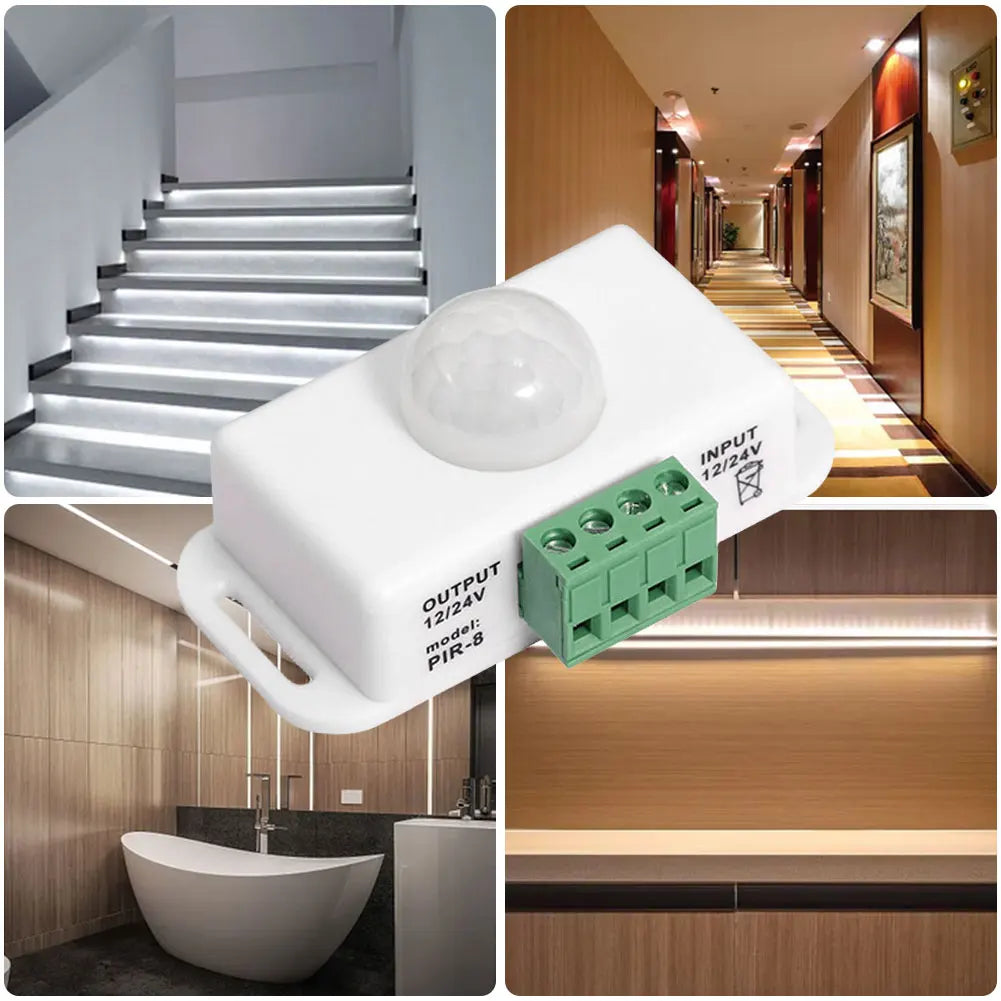 DC 12V 24V 6A IR Infrared Detector Light Switch Module Automatic Adjust PIR Motion Sensor Light Switch for LED Strip Light Lamp