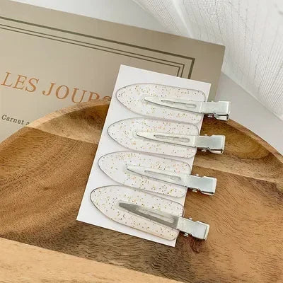 2-4pcs Cherry Pink Seamless Edge Clip Women Girl Sweet Beauty No Bend Hair Side Clip Duckbill Clip Bangs Hairpin Hair Style Tool