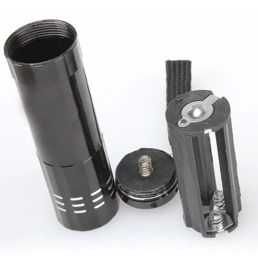 9LED Mini Flashlight Battery Powered Portable Camping Flashlight Handheld Super Bright Light for Outdoor Hiking Fishing