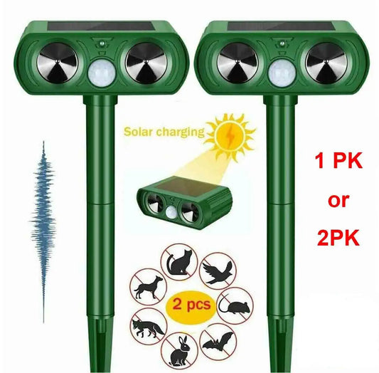 1/2pcs Ultrasonic Solar Power Animal Repellent Pest Repeller PIR Dog Cat Bird
