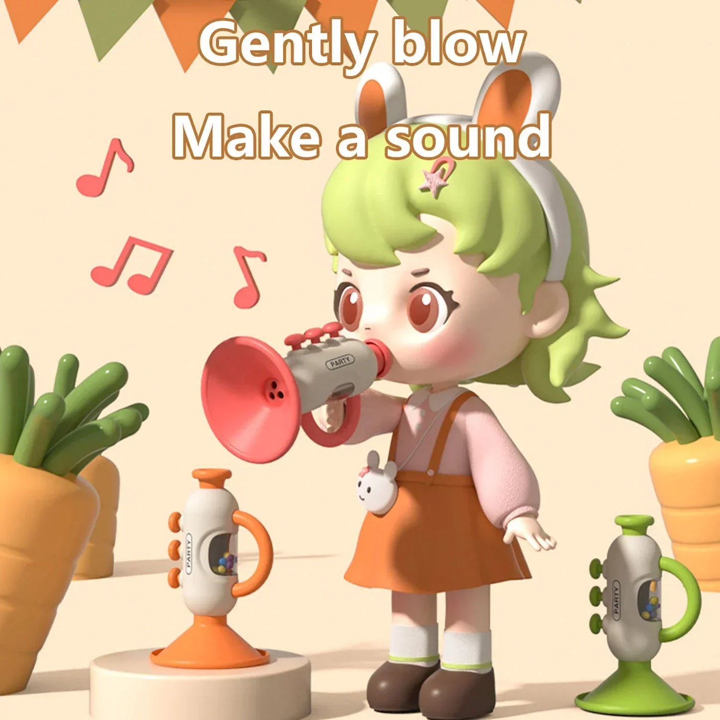 Children's mini trumpet toy, baby can whistle, instrument, harmonica can play, puzzle early education