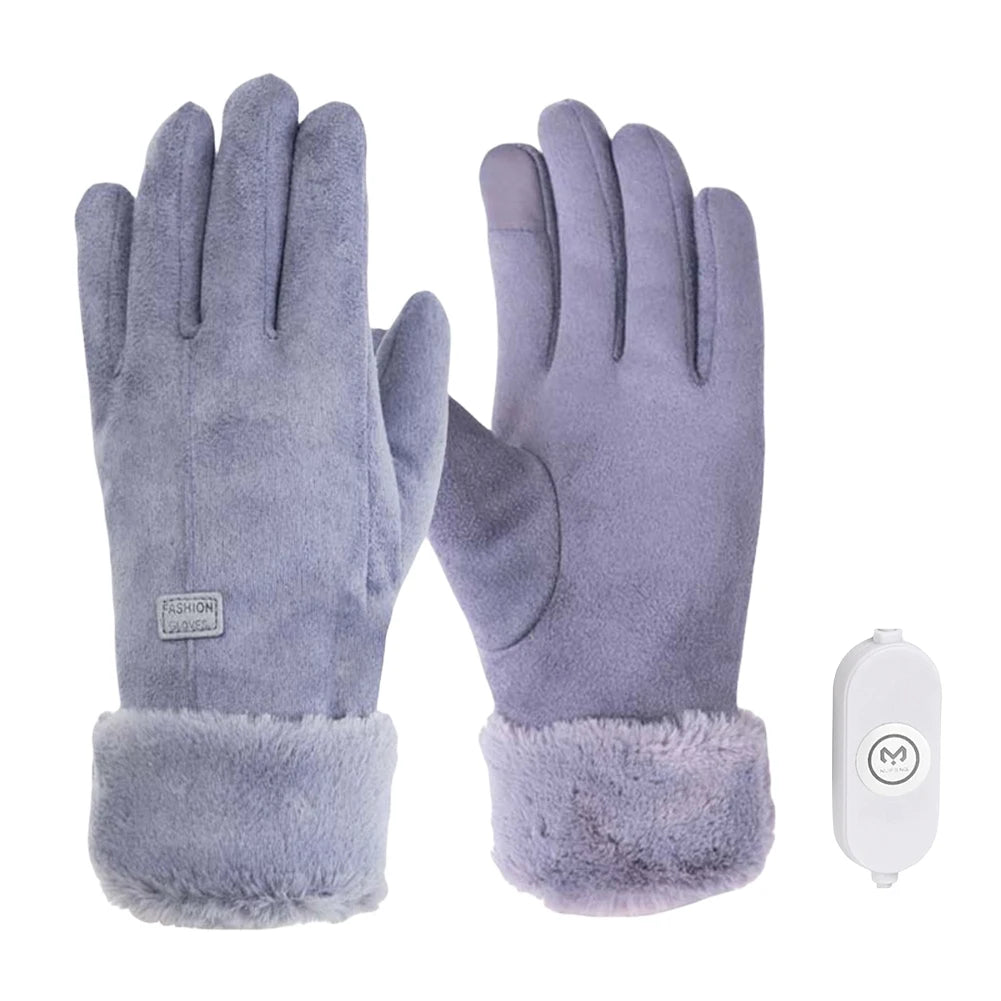 Winter Thermal Cycling Gloves 3 Gear Adjustment Heating Thermal Gloves Motorbike Racing Riding Gloves Windproof （No battery）