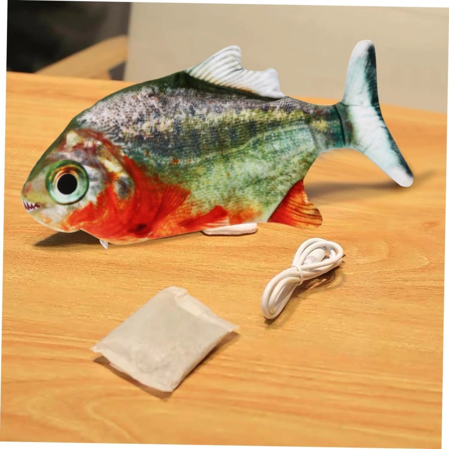 Engaging and Entertaining Interactive Plushible Stuffed USB Dancing Catnip Fish Toy - Fun Chew Toy for Happy and Engaged Feline