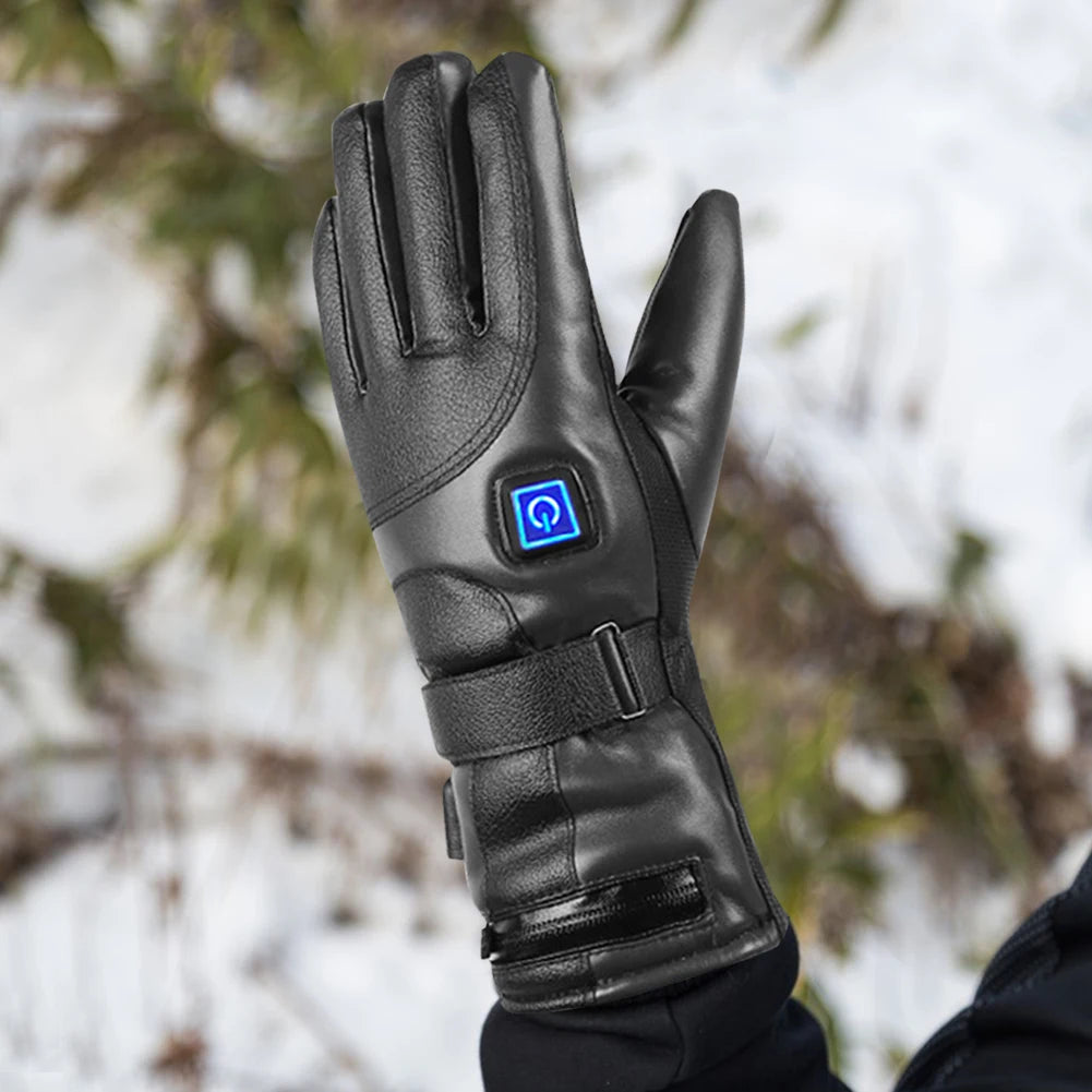 Rechargeable Heated Gloves 3 Temperature Levels Waterproof Electric Winter Gloves Hand Warmer for Outdoor Cycling Skiing Hiking
