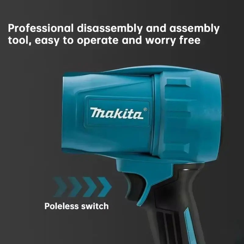 Makita 18V Rechargeable Turbo Blower Hand‑held Air Blower for Vehicle Drying Dust Clearing Outdoor Working Power Tool