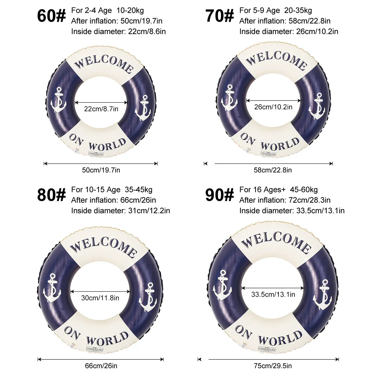 Retro Boat Anchor Women's Swimming Ring, Swimming Pool Floating Row Adult Handrail Lifebuoy, Leisure Beach Swimming Inflatable F