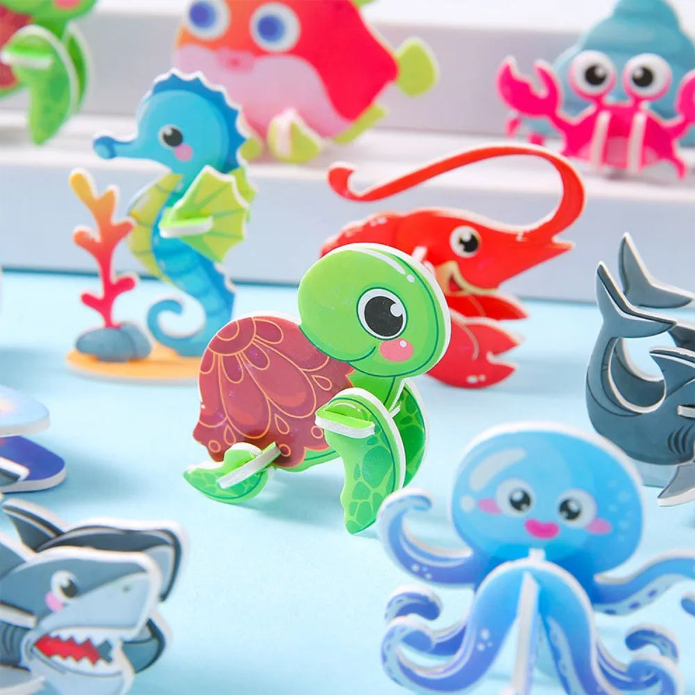 30pcs New Paper Jigsaw Puzzles 3D Early Education Puzzle Model Handmade Children's Toys Assembly Model Kids