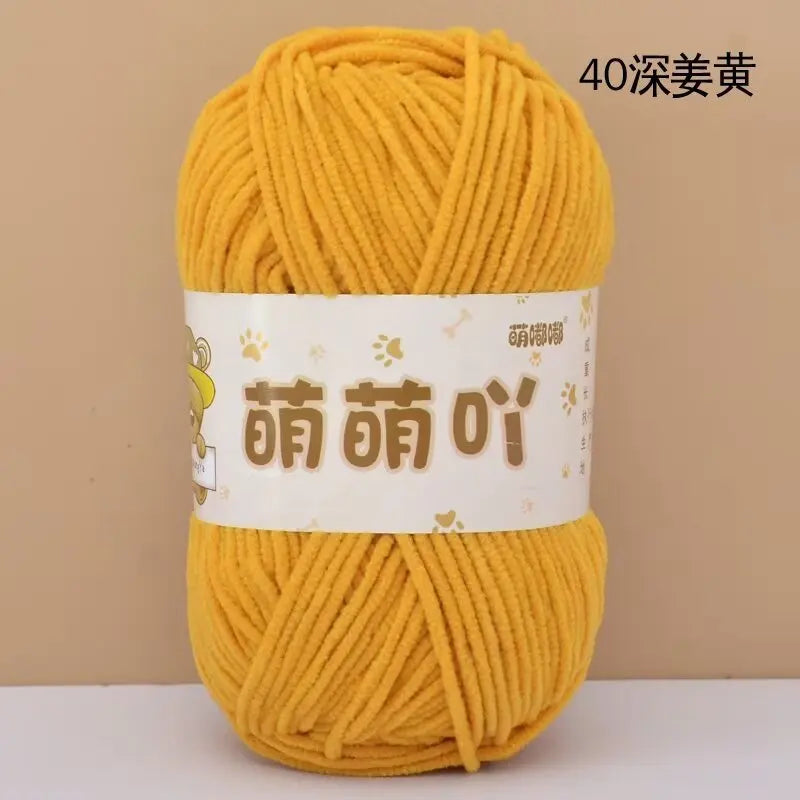50g/Pc Chenille Yarn Matte Crocheting Doll bag Thread Handmade Crochet Knitted Material Small Ice Stripe line knit sweater hat