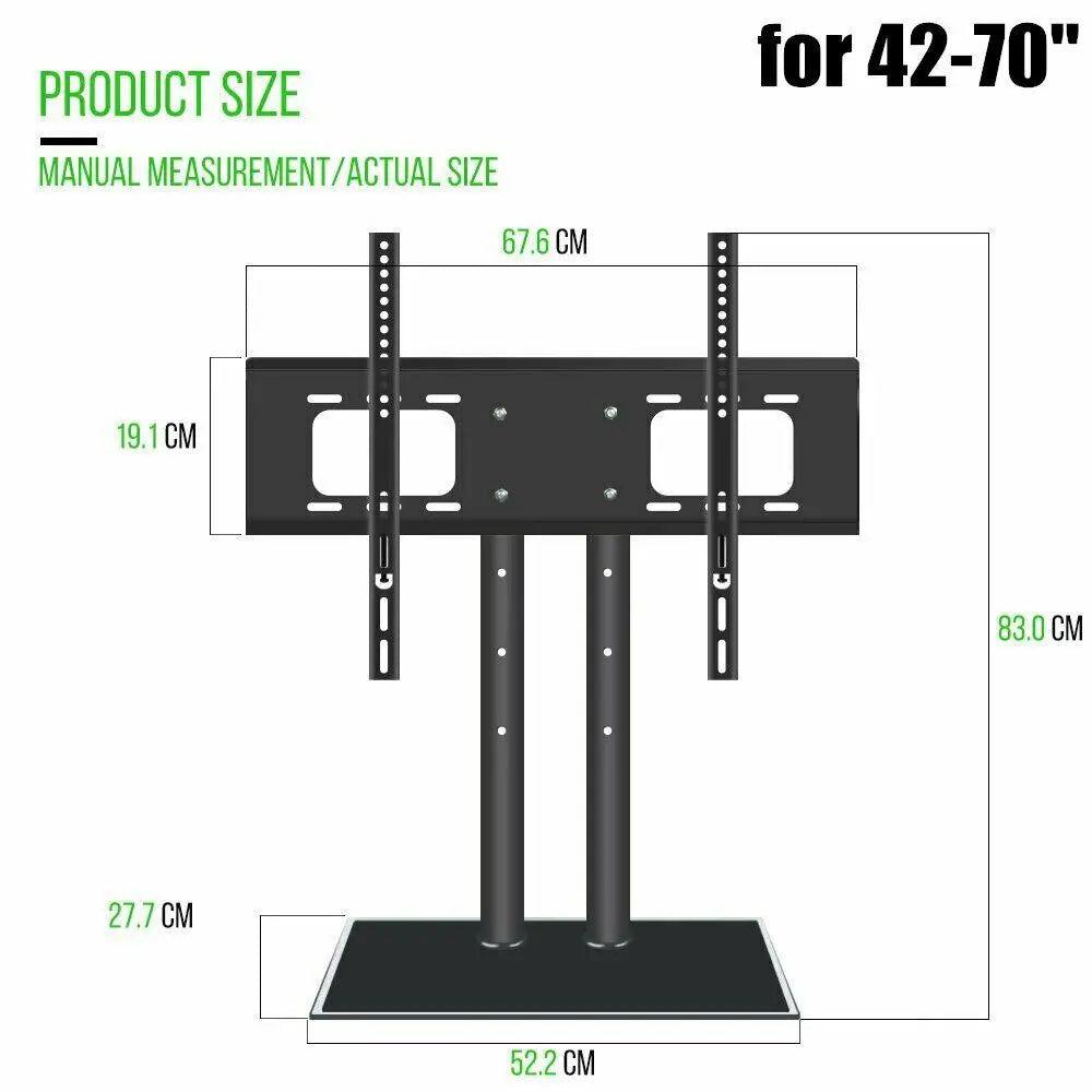 TV Stand Bracket Table Top Desk Mount LED LCD 22 32 42 50 55 65 70'' Universal