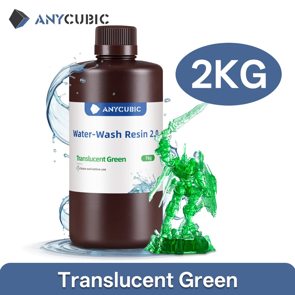 Anycubic Water Wash Resin Water Washable High Precision Low Odor Low Viscosity Support 3 Ways Washing For LCD 3D Printer Resin