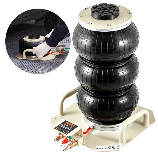 SucceBuy Air Jack 3Ton Triple Bag Air Jack Airbag Jack with Six Steel Pipe Fast Lifting Pneumatic Jack with Side Handle for Car