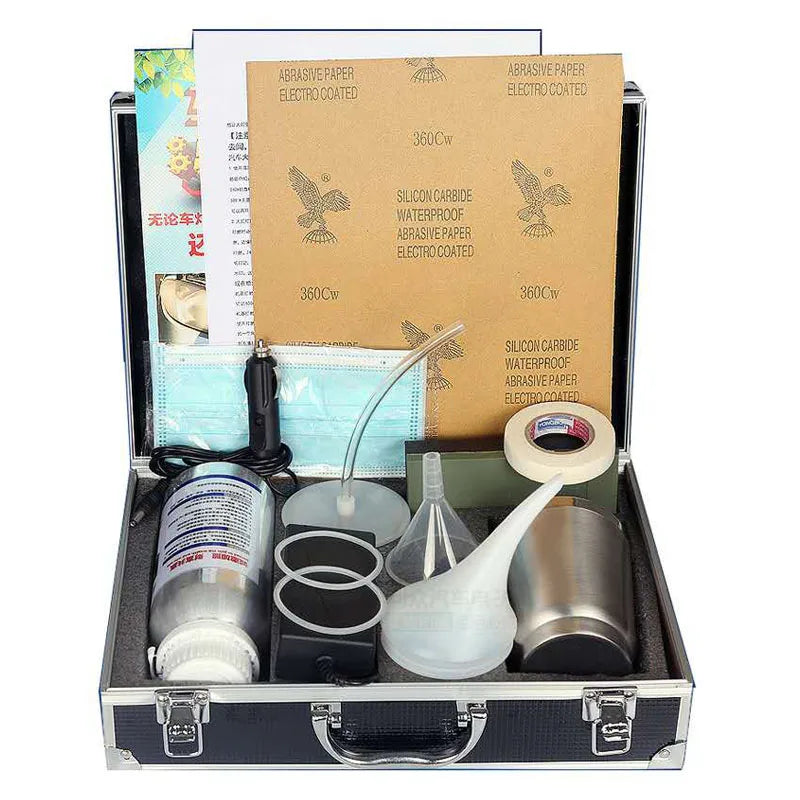 Car Headlight Restoration Polish Kit 800ML Liquid Polymer Auto Headlight Light Renovation Repair Evaporator Cup Workshop Tools