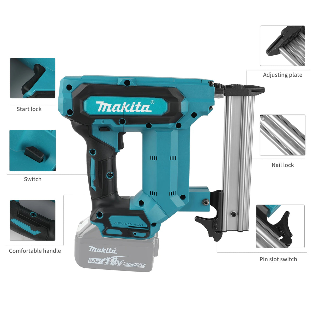 Makita F30 Straight Nails Staple Gun,18V Cordless Electric Impact Nail Gun,Riveting Gun,Carpentry Tools For Makita Battery