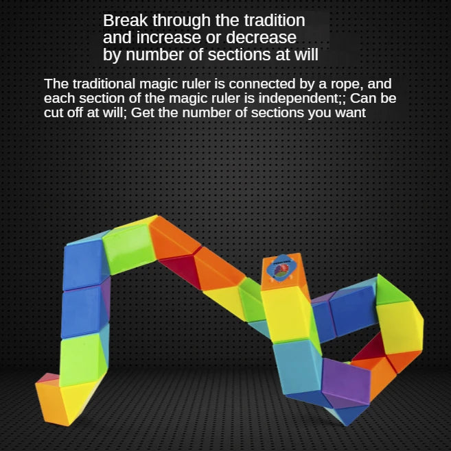 Dingsheng 24 and 36 48 60 72 Segments Magic Rule Snake multi-color 3d puzzle fidget gam Fidge Cube Twist Transformable Kid Puzzl