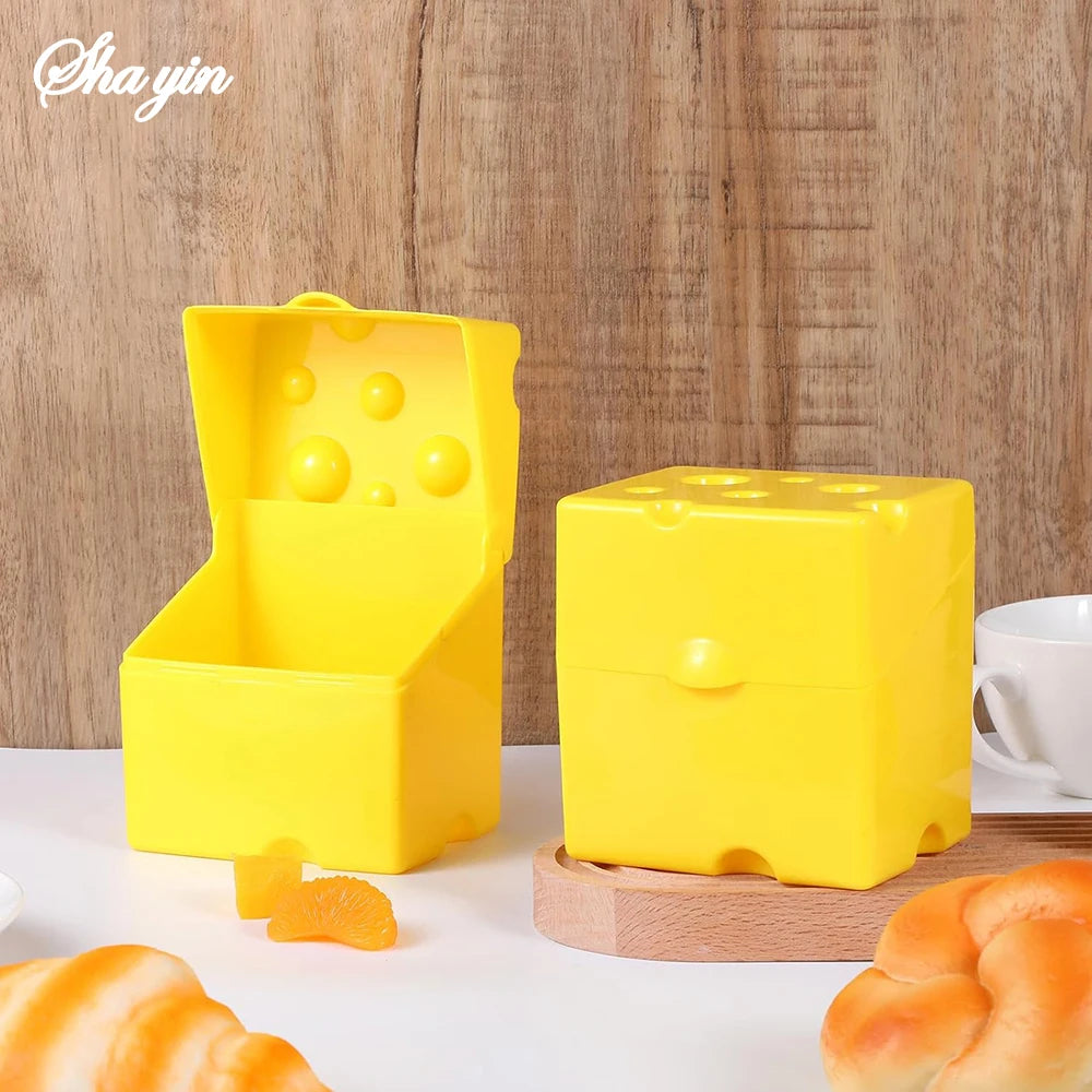 1PC Clamshell Cheese Box, Household Kitchen Crisper, Butter, Cheese, Cheese Packaging Storage Box, Refrigerator Food Crisper Box
