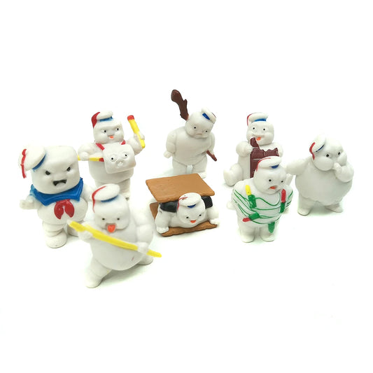 8pcs cute Vintage Ghostbusters 3 Stay Puft Marshmallow Man Sailor Action Figure Toy Doll