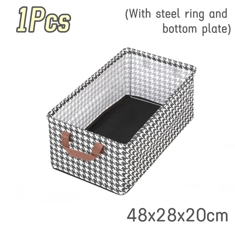 Extra Large Fabric Storage Bins Metal Frame Rectangle Clothes Pant Organizer Baskets Closet Storage with Carrying Handles
