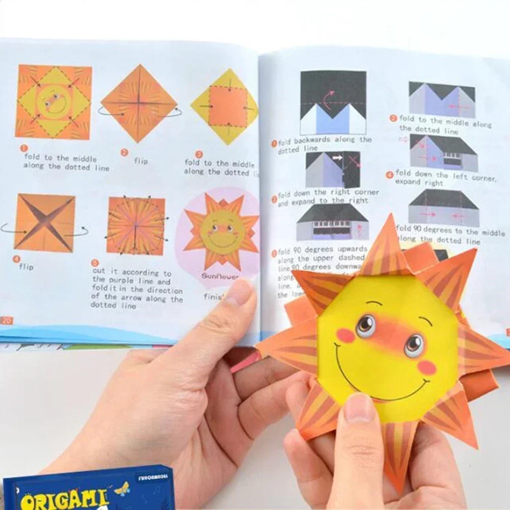 54/108Pcs Montessori Toys Cartoon Animal Origami Paper DIY Kids Craft Toy Handcraft Parper Art Educational Toy for Children Gift