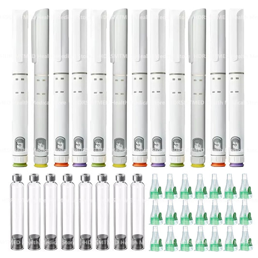 Disposable Sterile Injection Pen Insulin Injection Pen Adjustable Growth Hormone Dose 60U with 3ml Cartridges & 32G 4mm Pen Tip