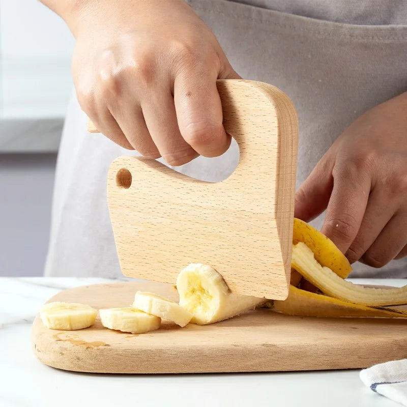 Wooden Knife Kids Cooking Toys Safe Knives Cutting Fruit Vegetable Chopper Kitchen Toy Montessori Education Tools For Toddlers