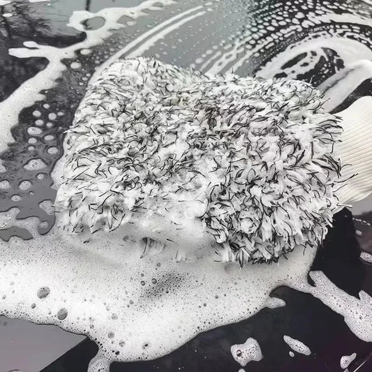 Double Sided Thick Plush Car Cleaning Gloves Ultra-fine Fiber Water Absorbing Cleaning Coral Fleece Large Car Wash Gloves