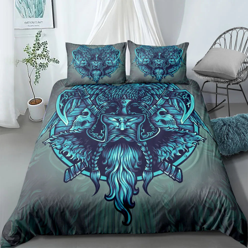 Vigvisir Viking Art Constellation Bedding Set EU Single Double King US Twin Full Queen King Ethnic Bed Linen Set