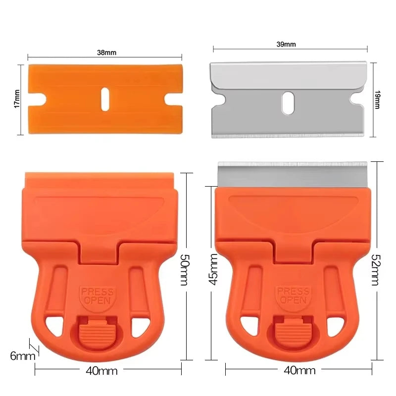 Scraper With A Blade One-Sided Razor Painting Scraper Holder Handle Standard Window Tinting Razor Scraper Tool Remover Cleaner