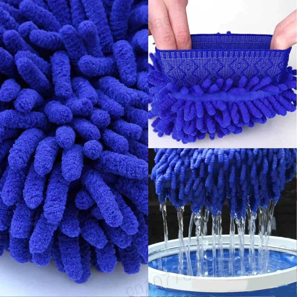 Universal Auto Chenille Coral Fleece Gloves Car Wash Gloves Washing Wiper Car Cleaning Towel Auto Dust Washer Mitt Cleaning Tool