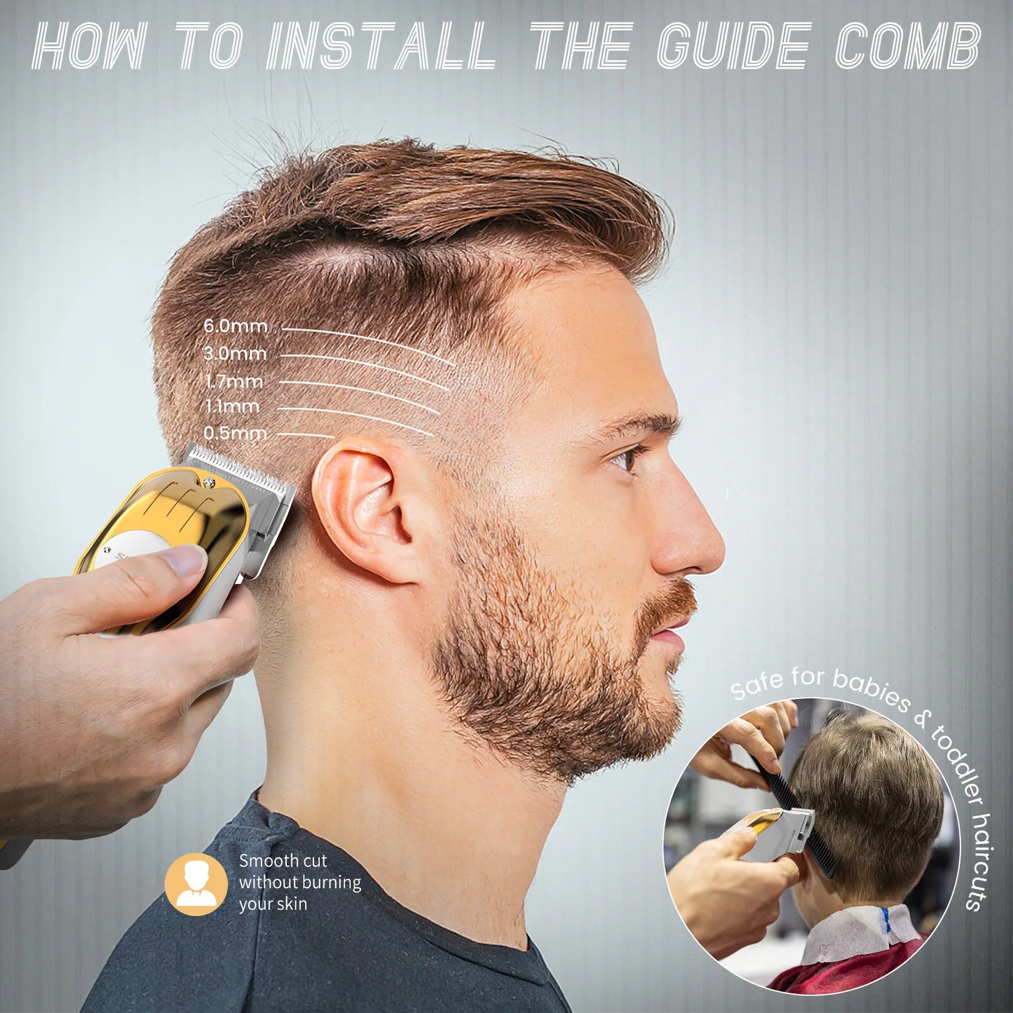 Sejoy Electric Baber Hair Clipper Kits Professional Hair Cutting Machine Set Rechargeable Cordless Electric Hair Trimmer Set