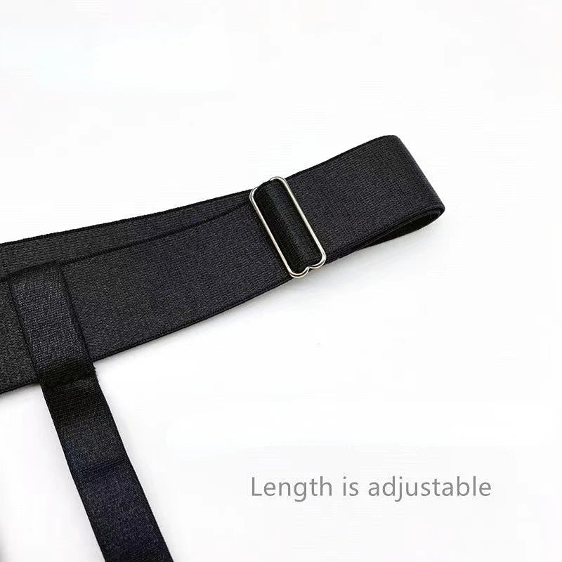 Black Simplicity Sexy Garter Belt for Women Thigh High Stockings Adjustable Elastic Leg Sock Suspenders Belt 4/6 Metal Clips