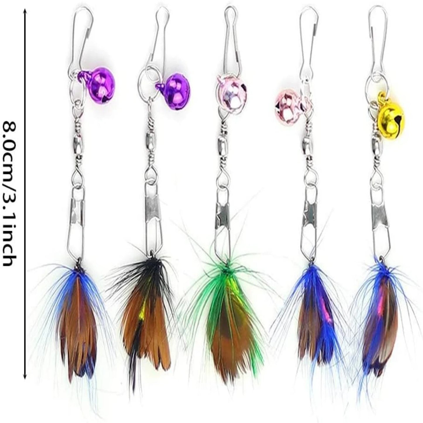 Soft and Interactive Fluffy Cat Feather Toys - Keep Your Curious Kittens and Cats Happy and Active with 5PCS of Refreshing Refil