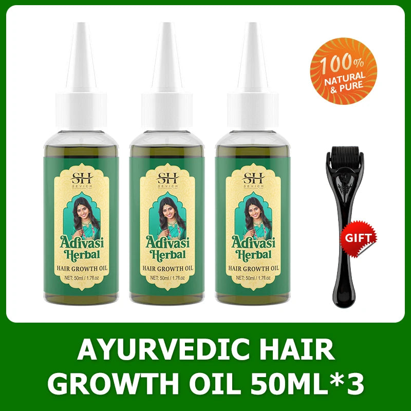 Ayurvedic Hair Growth Oil Adivasi Organic Hair Growth Serum Pure Plant Hair Growth Oil Anti Hair Loss Fast Regrowth Haircare