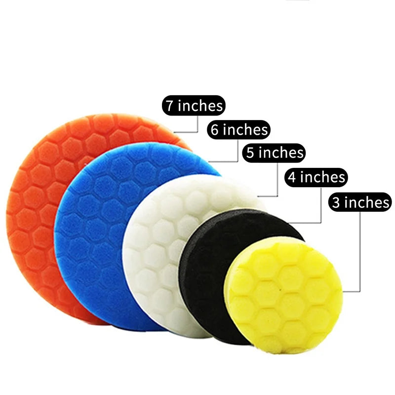3/4/5/6/7 Inch 5pcs Car Polishing Pad Kit Auto Self-Adhesive Buffing Waxing Sponge Wheel Polishing Pad For Car Polisher 2030