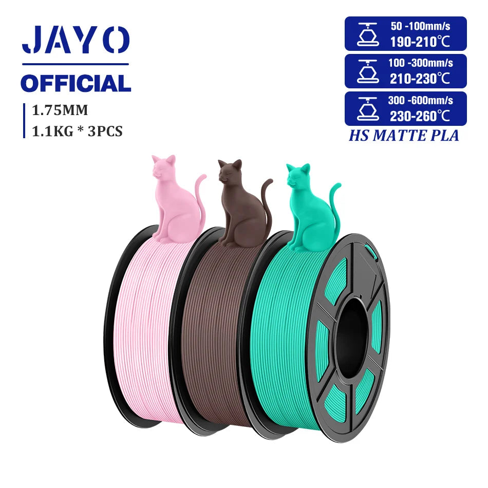 JAYO PLA Classic 1.75mm 3D Filament High Speed Matte PLA Filament For FDM 3D Printers 600mm/s High Speed Printing Materials